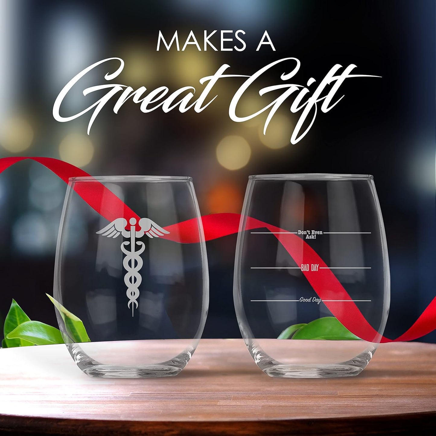 Caduceus - Don'T Even Ask - 21 Oz Stemless Wine Glass - Doctor Gifts - Nurse Gifts for Women, Friend or Coworker