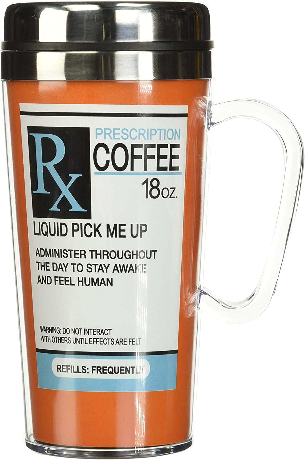 - Insulated Travel Mug - Prescription Coffee Cup - Coffee Lovers Gift - Funny Coffee Mug, 18 Oz