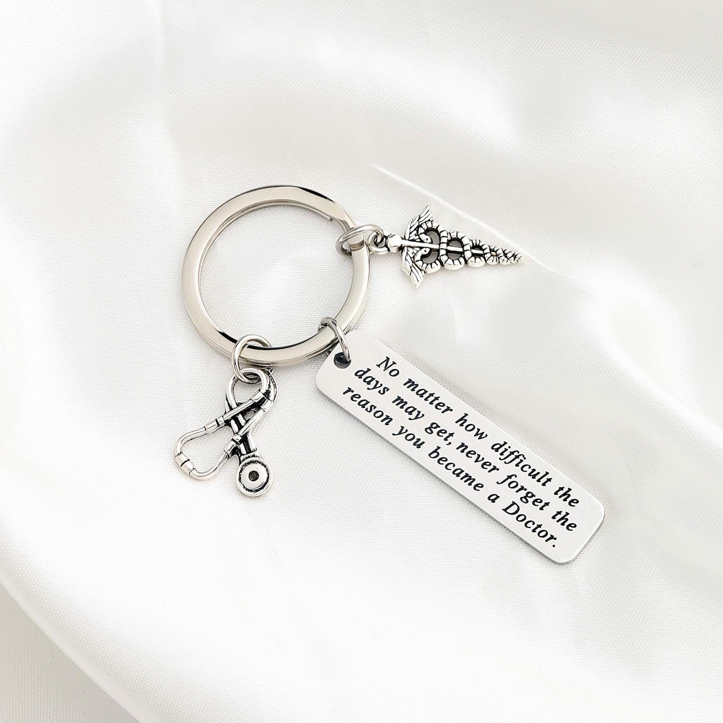 Doctor Gift Doctor Keychain Caduceus Charm Medical Doctor Jewelry Gifts for Graduation Birthday Christmas