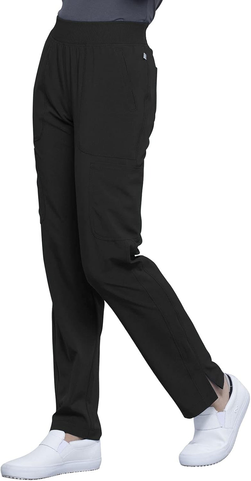 Women'S Scrub Pants Mid Rise Tapered Leg Pull-On Bottoms with Moisture Wicking & 360° Stretch Fabric - CK065A