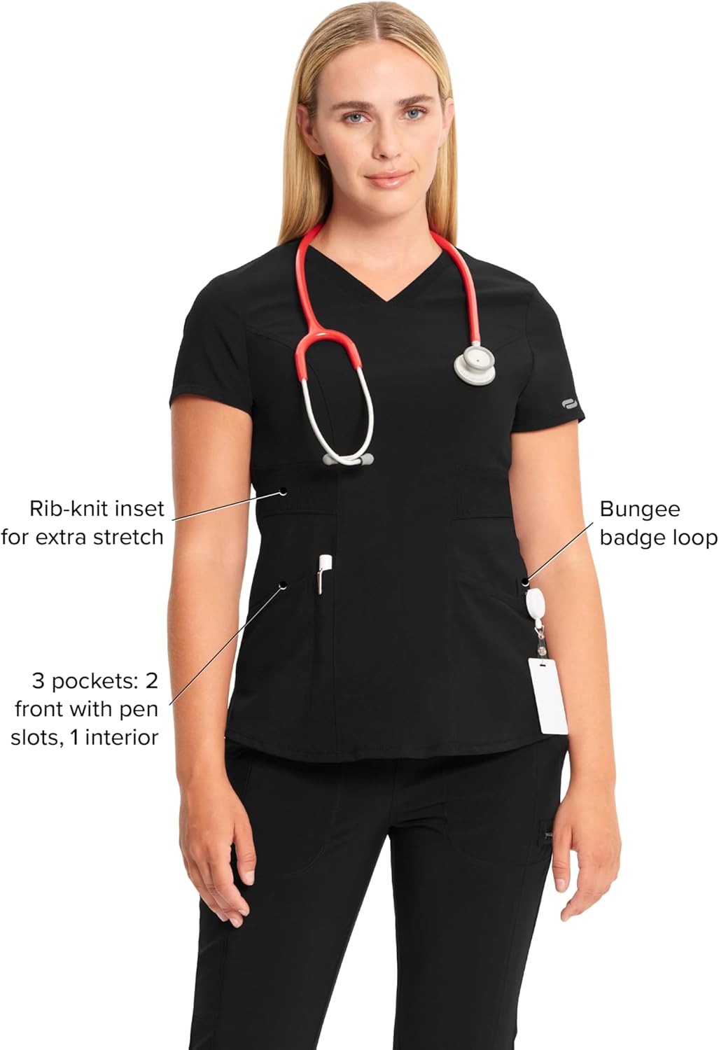 Cherokee V-Neck Women'S Nurse Scrub Top, 4-Way Stretch, Superior Performance and Comfort CK623A