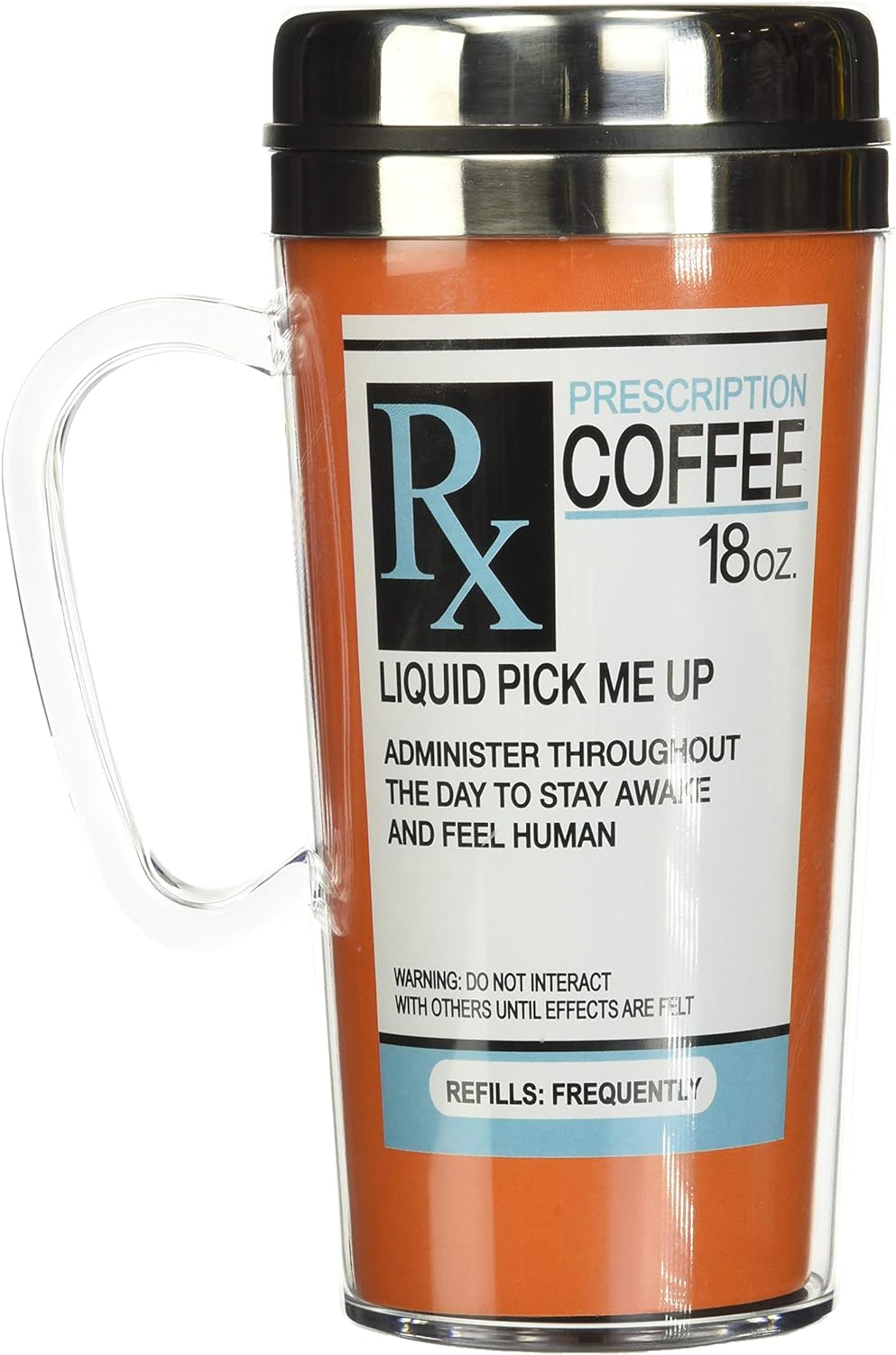 - Insulated Travel Mug - Prescription Coffee Cup - Coffee Lovers Gift - Funny Coffee Mug, 18 Oz