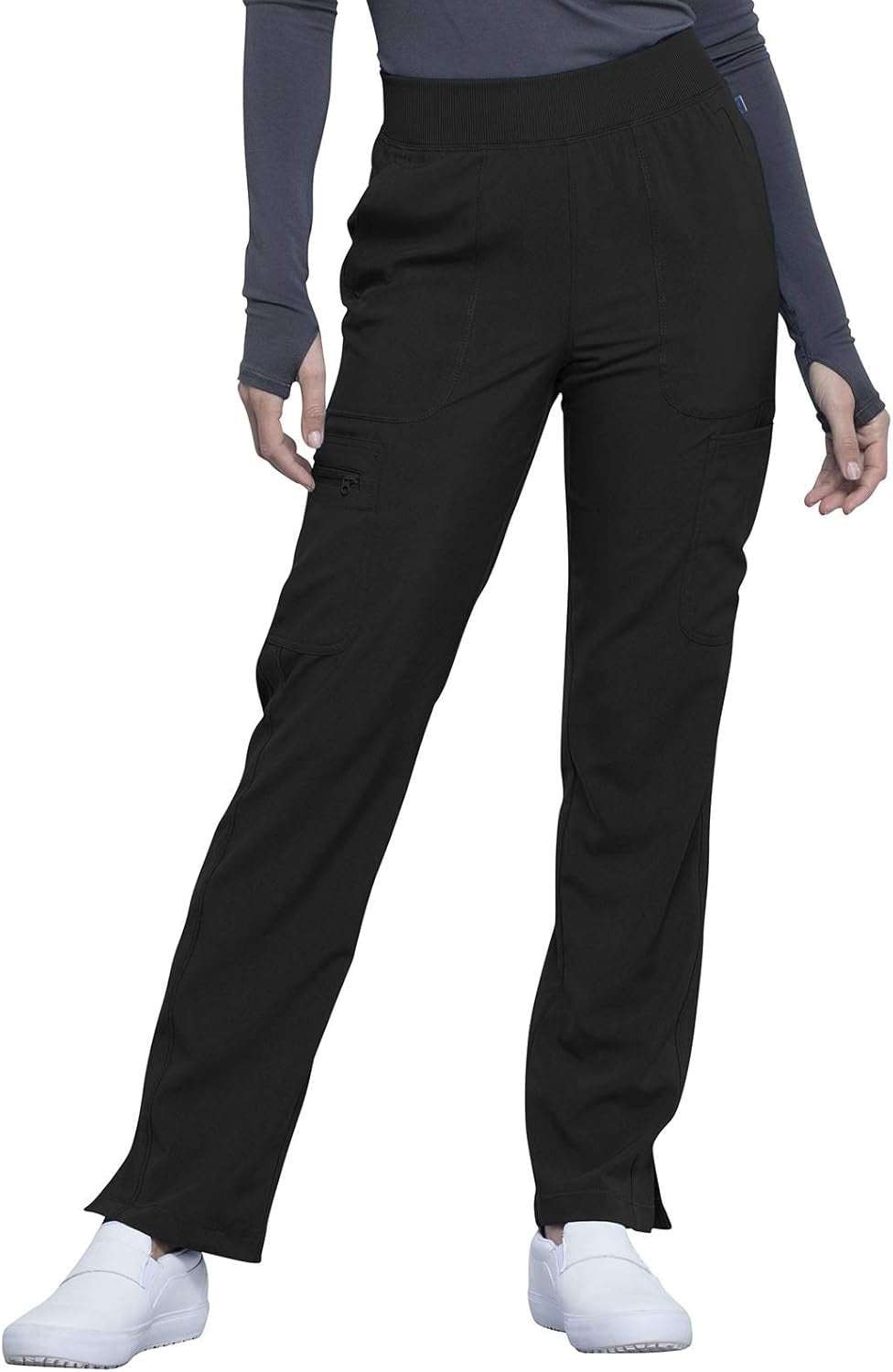 Women'S Scrub Pants Mid Rise Tapered Leg Pull-On Bottoms with Moisture Wicking & 360° Stretch Fabric - CK065A