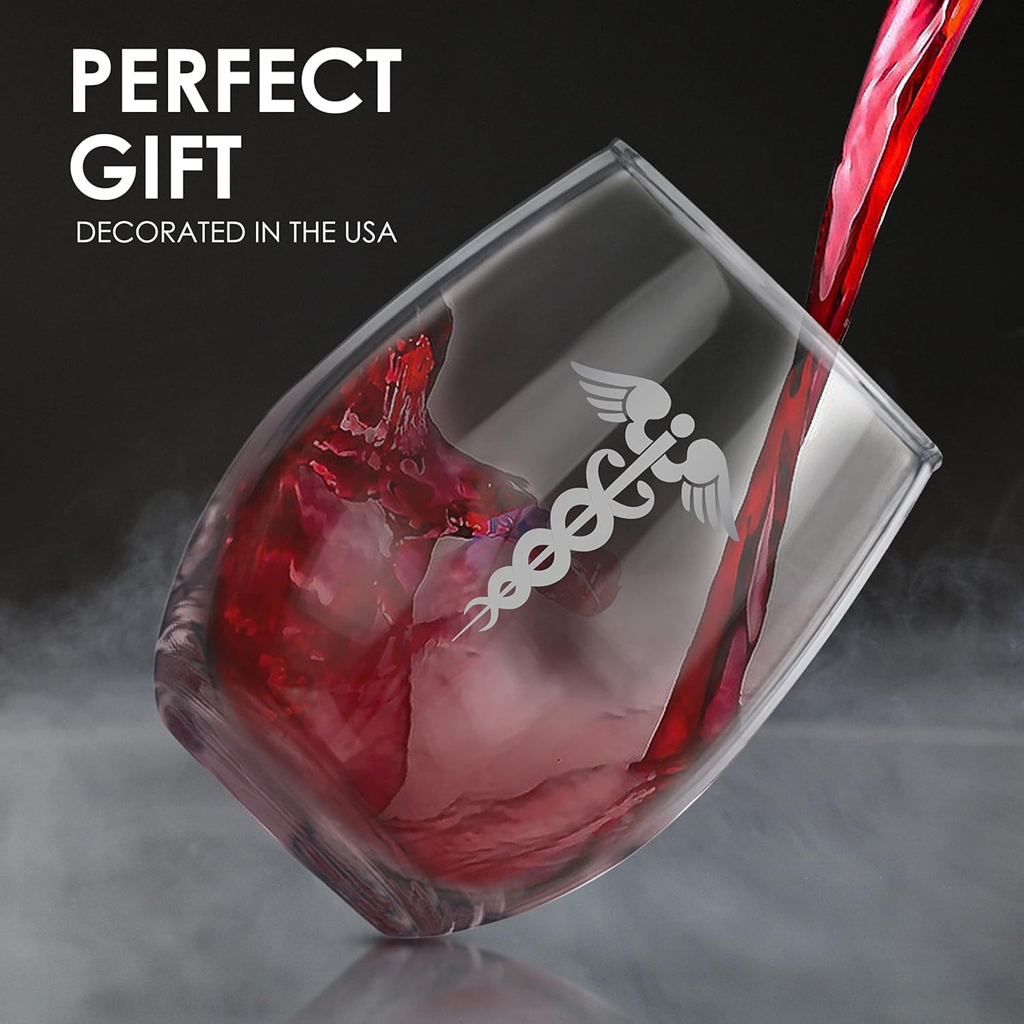 Caduceus - Don'T Even Ask - 21 Oz Stemless Wine Glass - Doctor Gifts - Nurse Gifts for Women, Friend or Coworker