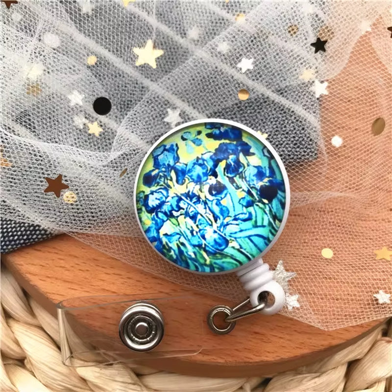 New Design Retractable Nurse Badge Reel Clip Cute Cartoon Pharmacist Heart Stethoscope Doctor Student IC ID Card Badge Holder