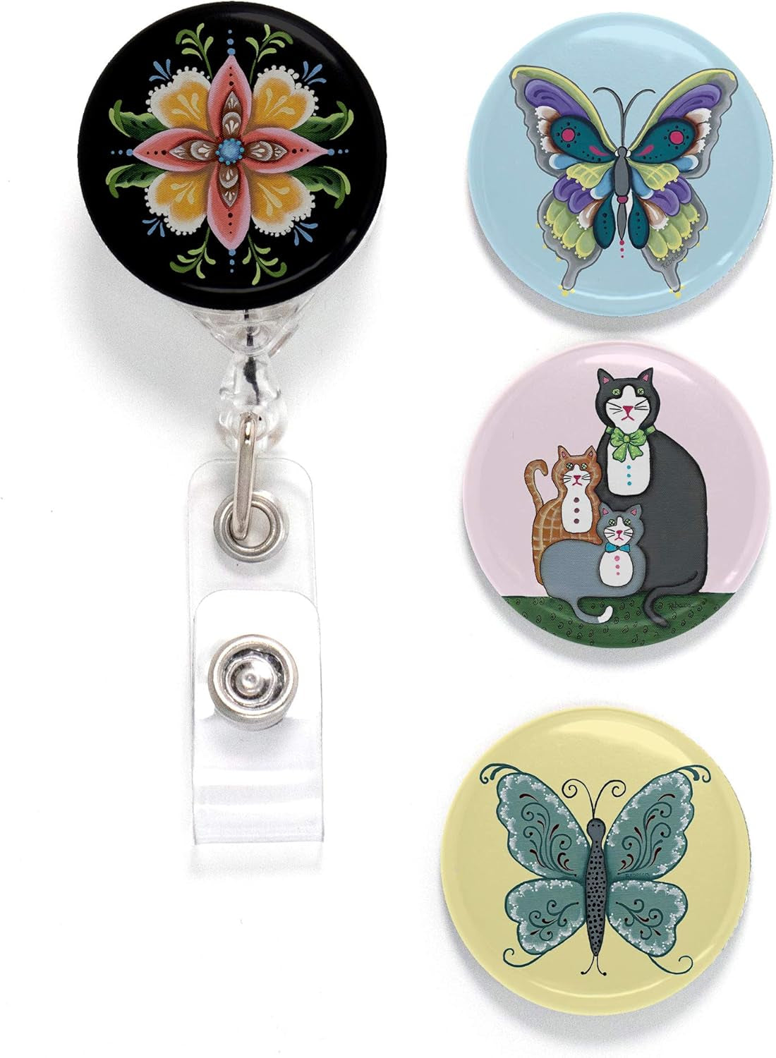 Mcgovern Tinker Reel Retractable Badge Reel - with Alligator Clip and Extra-Long 36 Inch Standard Duty Cord - Based on Rebecca Mcgovern Artwork - Made in the USA