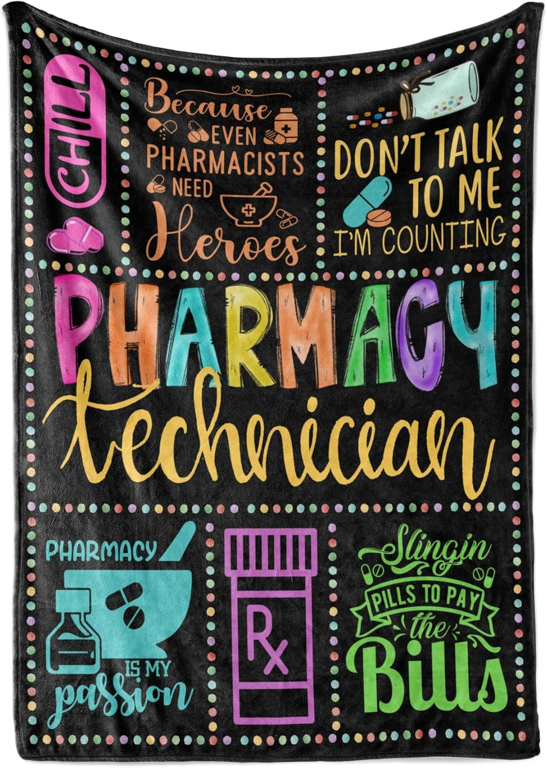 Pharmacy Technician Gifts, Throw Blanket for Pharmacy Tech for Christmas, Birthday - 50" X 65"