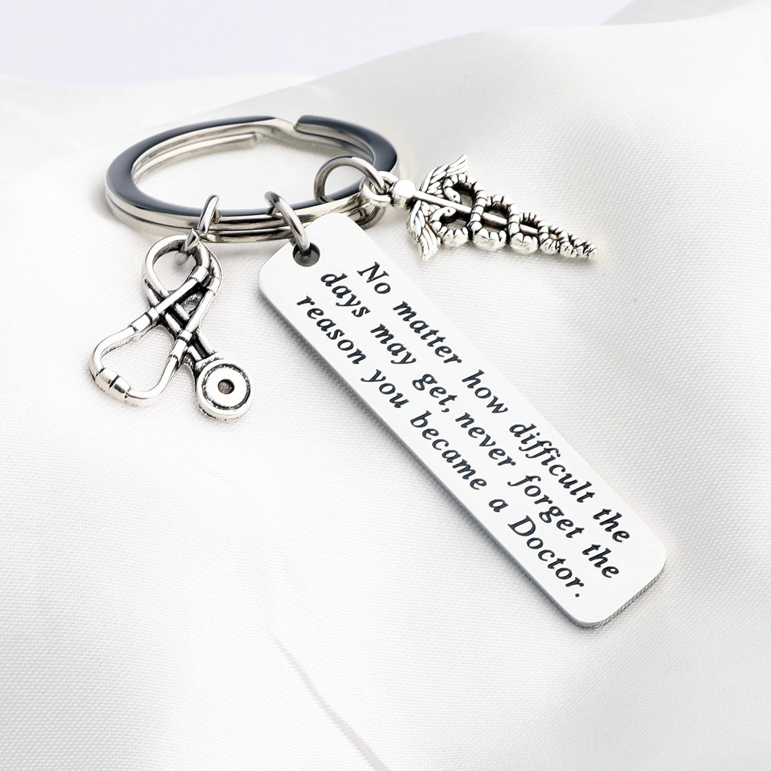 Doctor Gift Doctor Keychain Caduceus Charm Medical Doctor Jewelry Gifts for Graduation Birthday Christmas