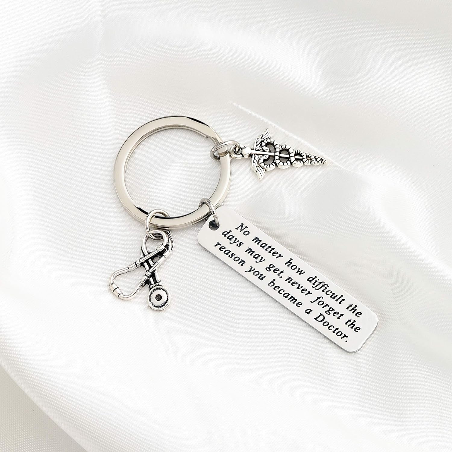 Doctor Gift Doctor Keychain Caduceus Charm Medical Doctor Jewelry Gifts for Graduation Birthday Christmas