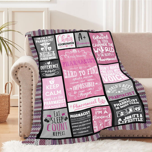 Pharmacist Gifts, Pharmacist Gifts for Women, Pharmacy Technician Appreciation Gifts, Pharmacist Graduation Gifts, Pharmacist Retirement Soft Throws Blankets 60"X 50"