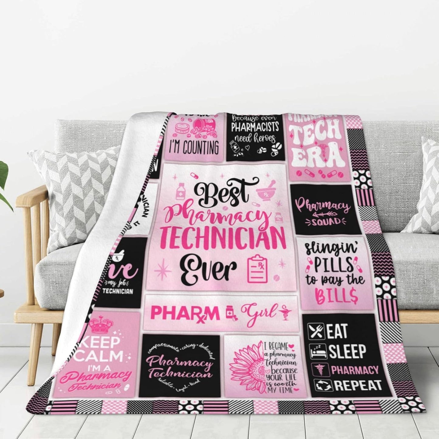 Pharmacy Technician Gifts, Christmas Pharmacy Tech Gifts, Pharmacy Week Gifts, Pharmacy Technician Day Gifts for Women, Gifts for Pharmacy Technician, Pharmacy Tech Appreciation Gift Blanket 60" X 50"
