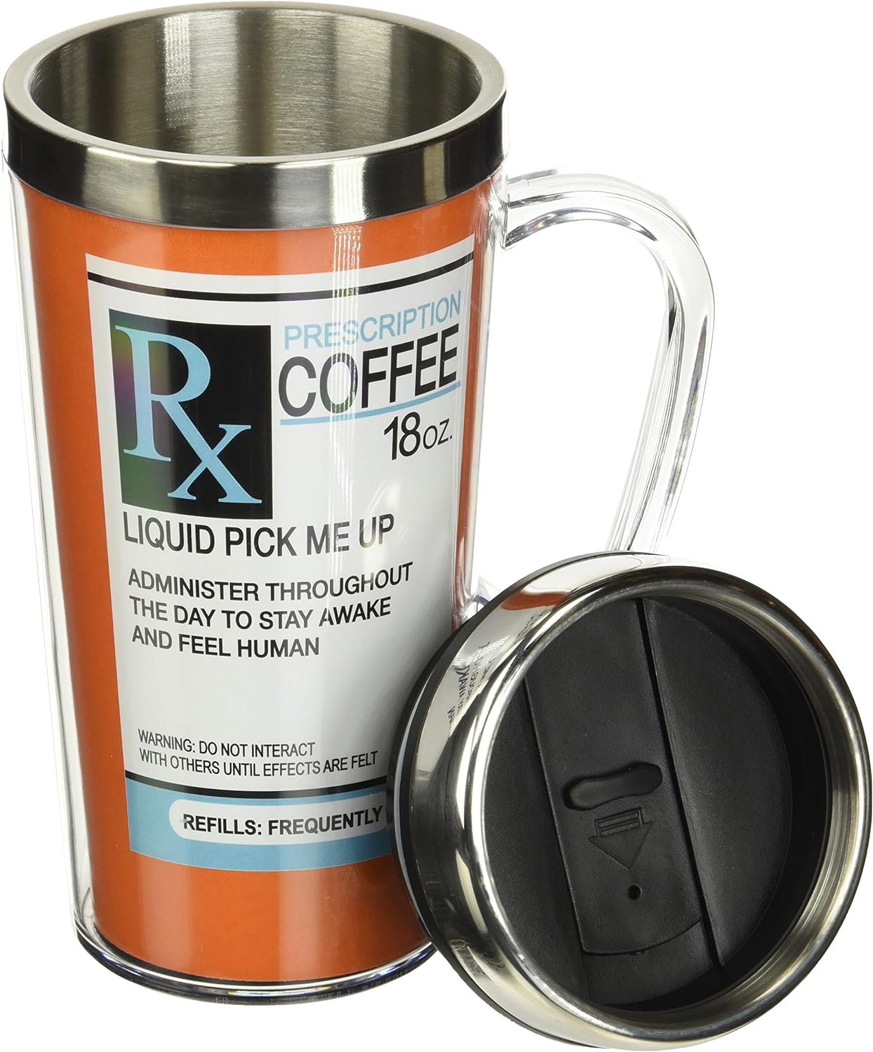 - Insulated Travel Mug - Prescription Coffee Cup - Coffee Lovers Gift - Funny Coffee Mug, 18 Oz