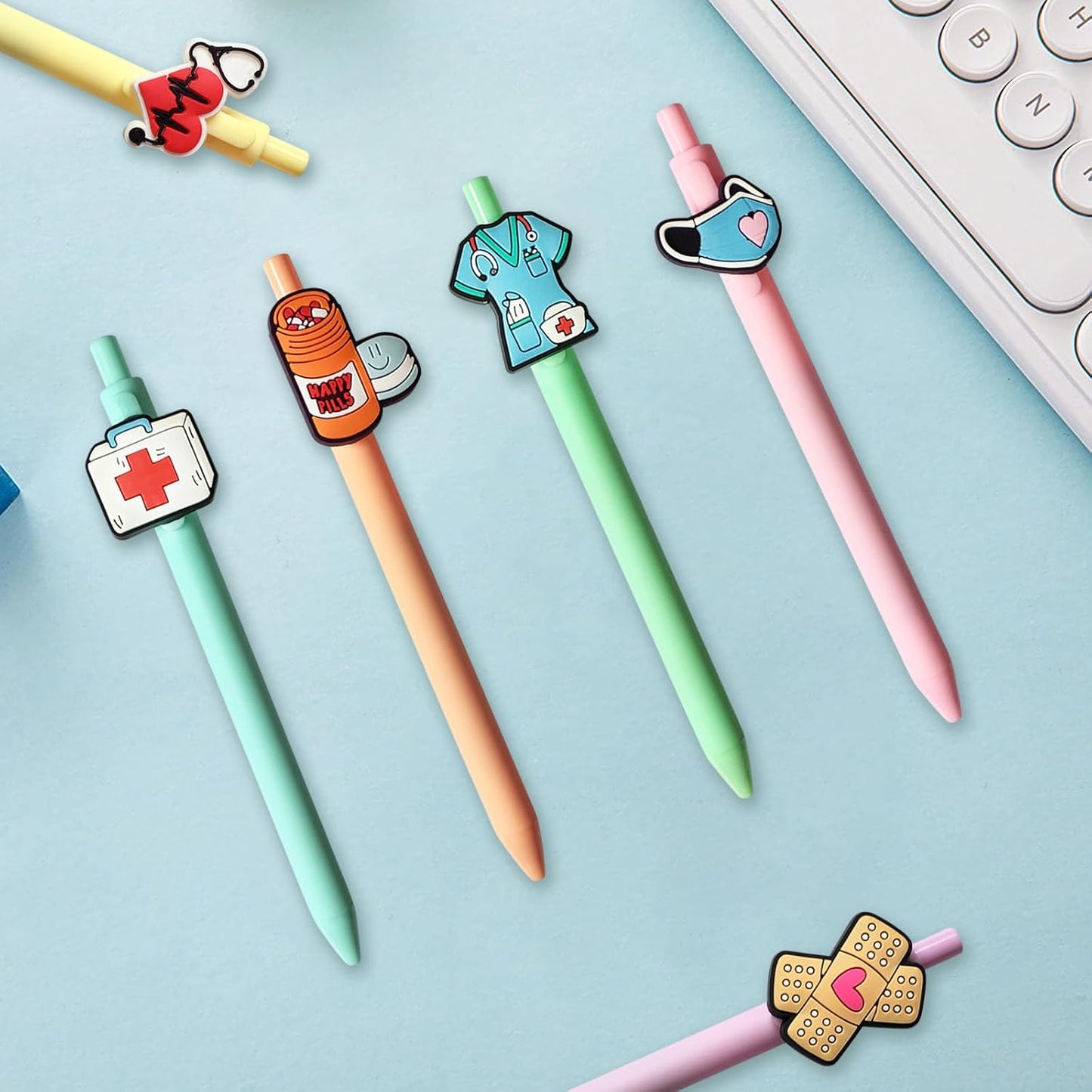 Cute Nurse Pens Funny Nurse Accessories for Work Aesthetic Gel Pen Black Ink Set for Cna Rn Medical Assistant Nursing Student Essentials Nurse Week Gifts Appreciation Gift
