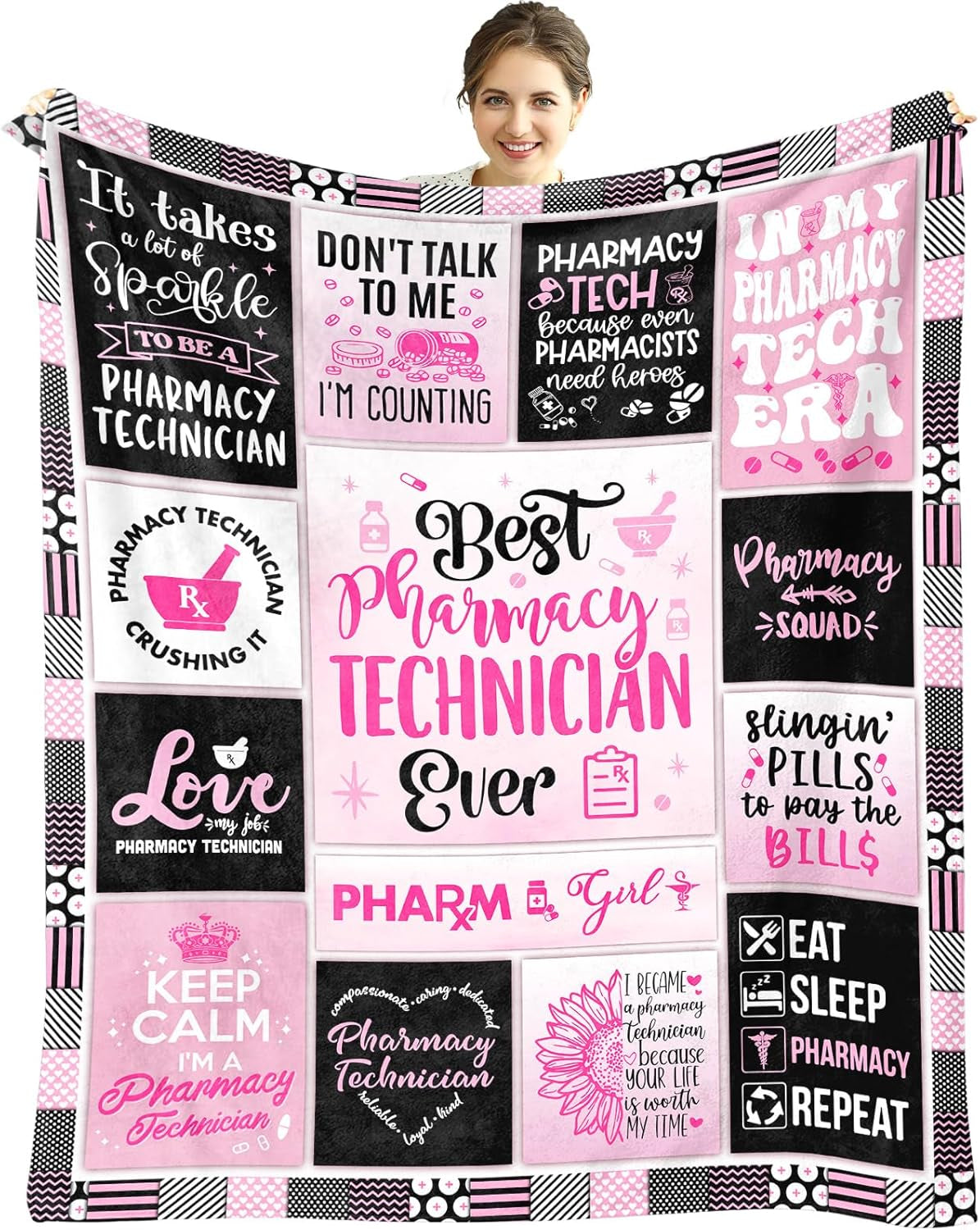 Pharmacy Technician Gifts, Christmas Pharmacy Tech Gifts, Pharmacy Week Gifts, Pharmacy Technician Day Gifts for Women, Gifts for Pharmacy Technician, Pharmacy Tech Appreciation Gift Blanket 60" X 50"