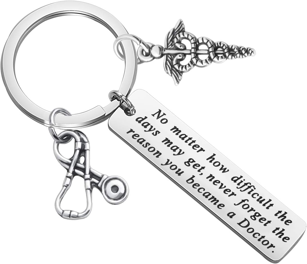 Doctor Gift Doctor Keychain Caduceus Charm Medical Doctor Jewelry Gifts for Graduation Birthday Christmas