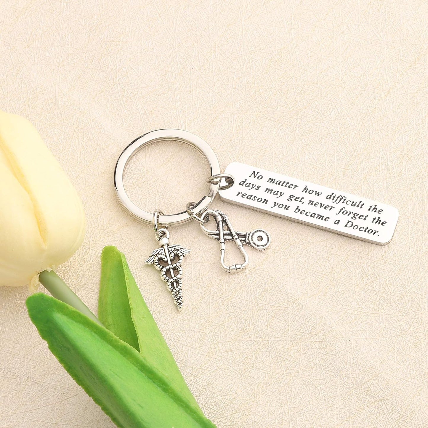 Doctor Gift Doctor Keychain Caduceus Charm Medical Doctor Jewelry Gifts for Graduation Birthday Christmas