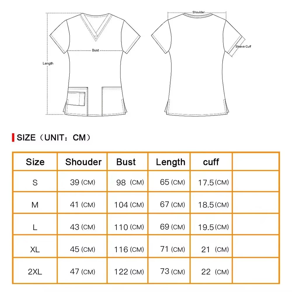 Pharmacist Dentist Veterinary Nurse New Tops Fashion Slim Beauty Scrub Clothes Spa Nurse Pure Cotton Medical Lab Medical Uniform