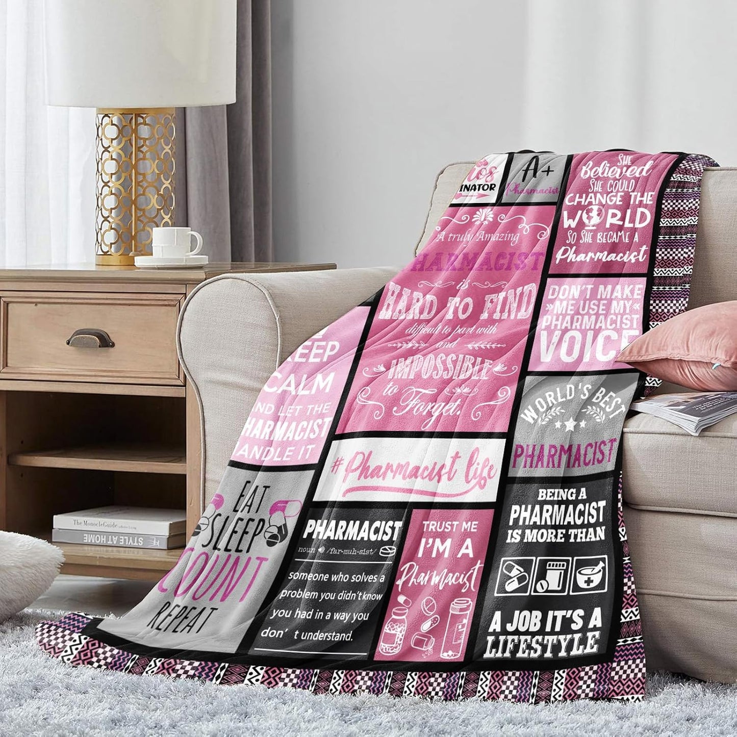 Pharmacist Gifts, Pharmacist Gifts for Women, Pharmacy Technician Appreciation Gifts, Pharmacist Graduation Gifts, Pharmacist Retirement Soft Throws Blankets 60"X 50"