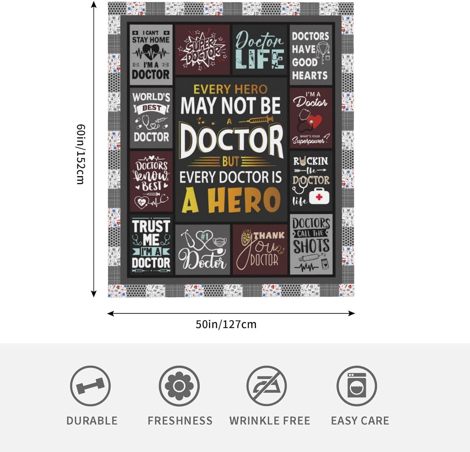 Doctor Gifts for Men - Gifts for Doctors Male - Retirement Gifts for Doctors - Male Doctor Gift Ideas - Doctor Appreciation Gifts - Thank You Gift for Doctor Throw Blanket 60"X50"